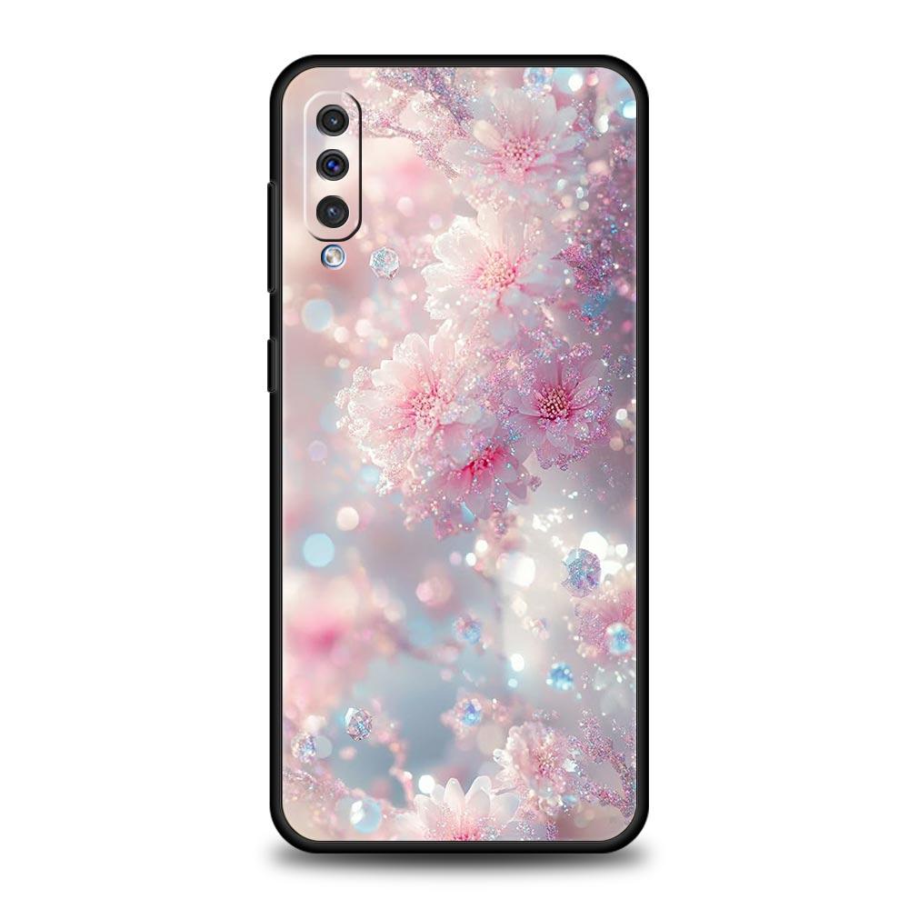 Korean Flower Phone Case for Samsung Galaxy A56 A36 A26 A16 A34 A24 A42 A22 A20 A12 A40 A30 A10 5G Soft TPU Cover Shell Fundas