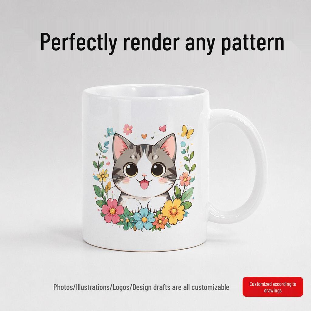 Customizable Ceramic Coffee Mug with Logo or Photo Design - Creative Home & Office Cup