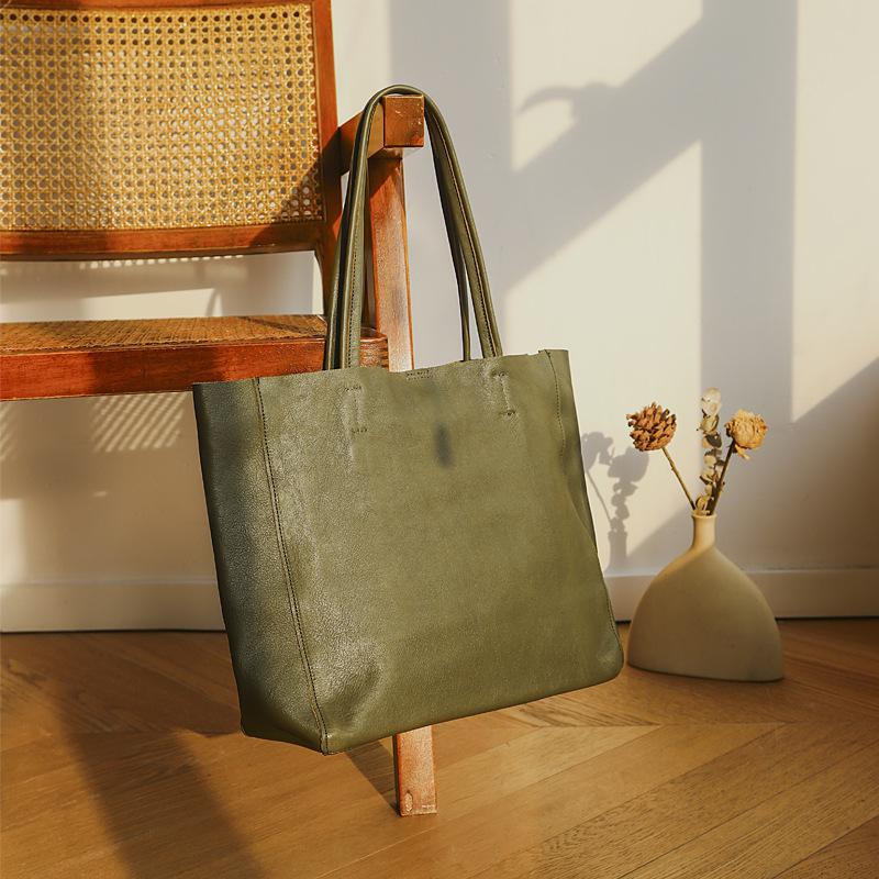 Johnature Genuine Leather Commuter Casual Tote Vintage Large Capacity Women Bag Soft Real Cowhide Shoulder Bags