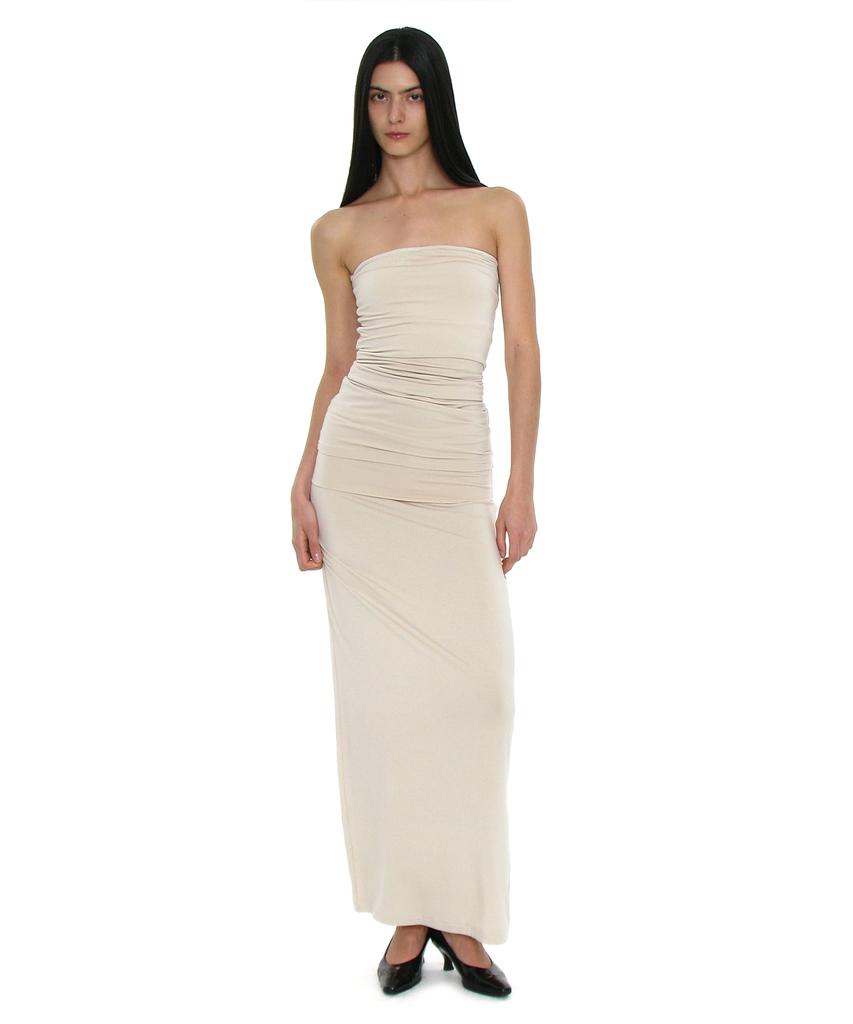 Partimento Woman Pwc Folding Waist Jersey Maxi Skirt_Ivory