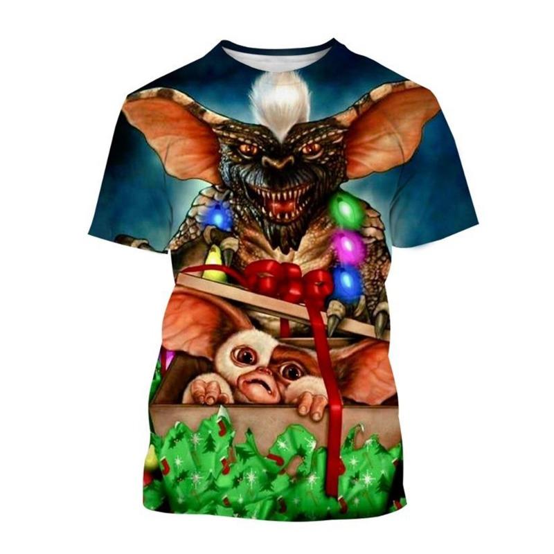 Mode heißer Verkauf neues Weihnachts-Horrorfilm Gremlins 3D-gedrucktes T-Shirt Puppenmonster bedrucktes T-Shirt Herren und Damen Kinder Tops