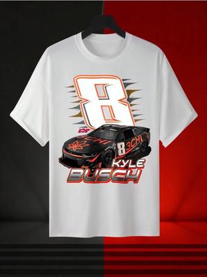 Kyle Busch #8 Nascar Racing 100% Cotton Heavyweight Graphic T-Shirt New