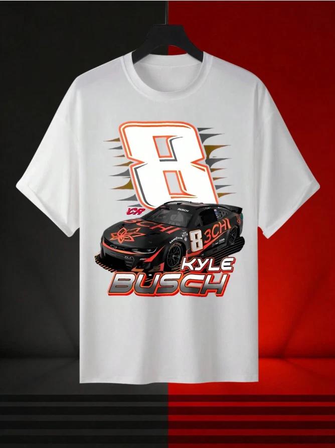 Kyle Busch #8 Nascar Racing 100% Cotton Heavyweight Graphic T-Shirt New L