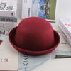 Meier Autumn and winter Korean version trend imitation wool styling small round hat, British retro top hat, round hat for men and women