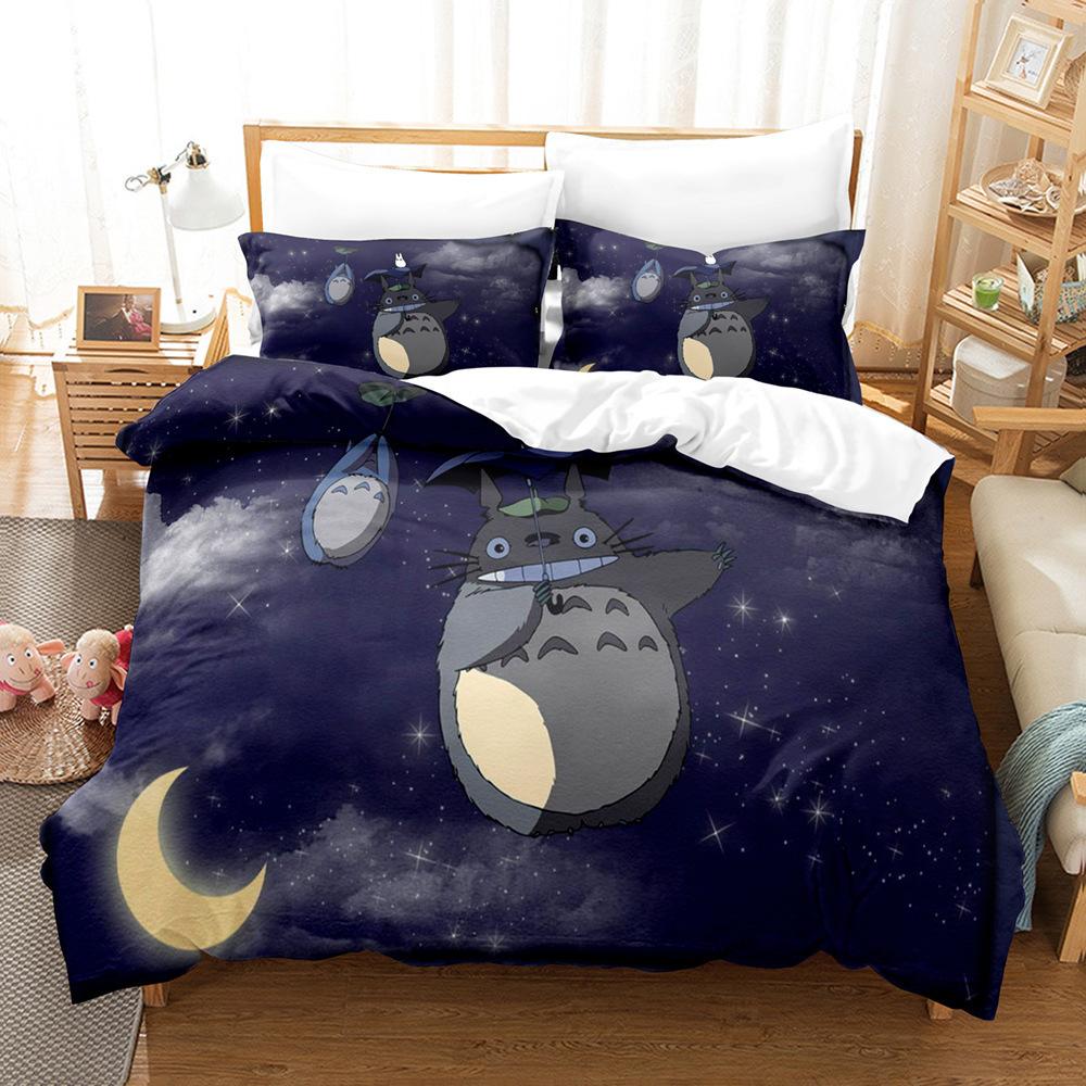 Cute Cartoon Chinchilla 3D Digital Printing Quilt Cover Pillowcase Bedding Three-Piece Batch