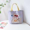 Cartoon Cute Handheld Canvas Tote Bag for Work & Lunch