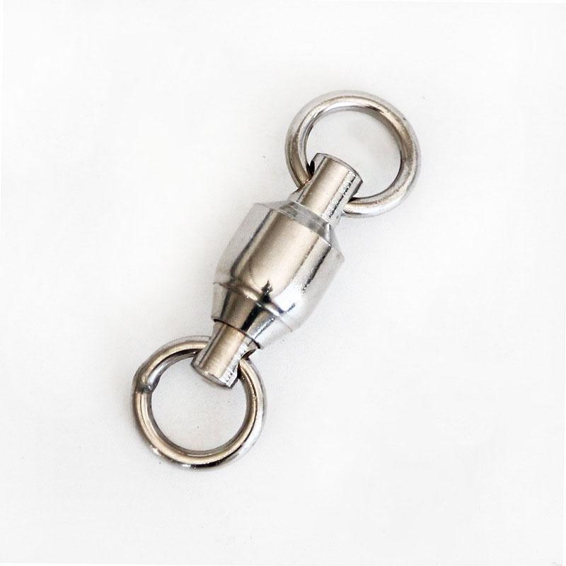 50pcs Ball Bearing Swivels Double Round Split Rings Connectors Fishing Tackle