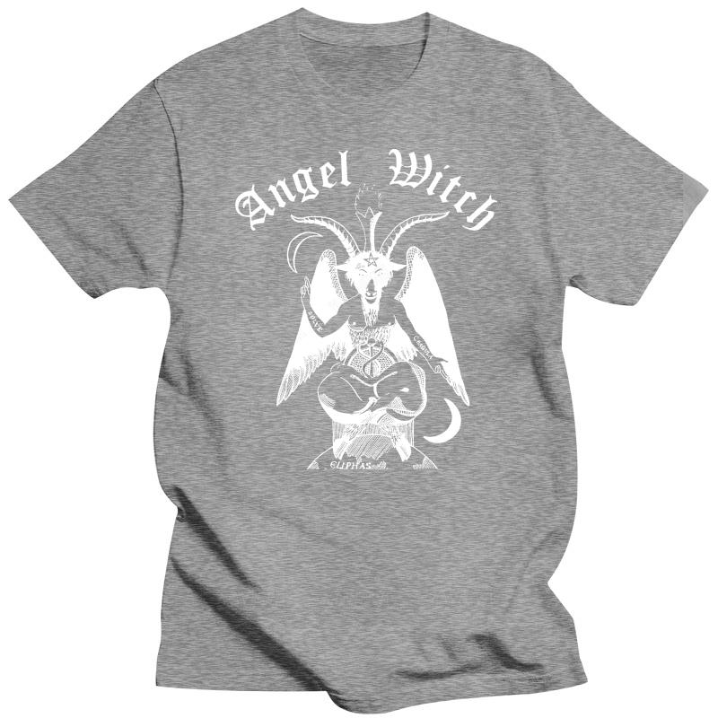 Svart t-shirt för sommaren märkes-t-shirt Angel Witch Baphomet Unisex T-shirt Screamin N Bleeding Frontal Assault tryck t-shirts