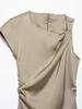 Summer 2025 European and American Women's Fashion: New Pleated Textured Dress