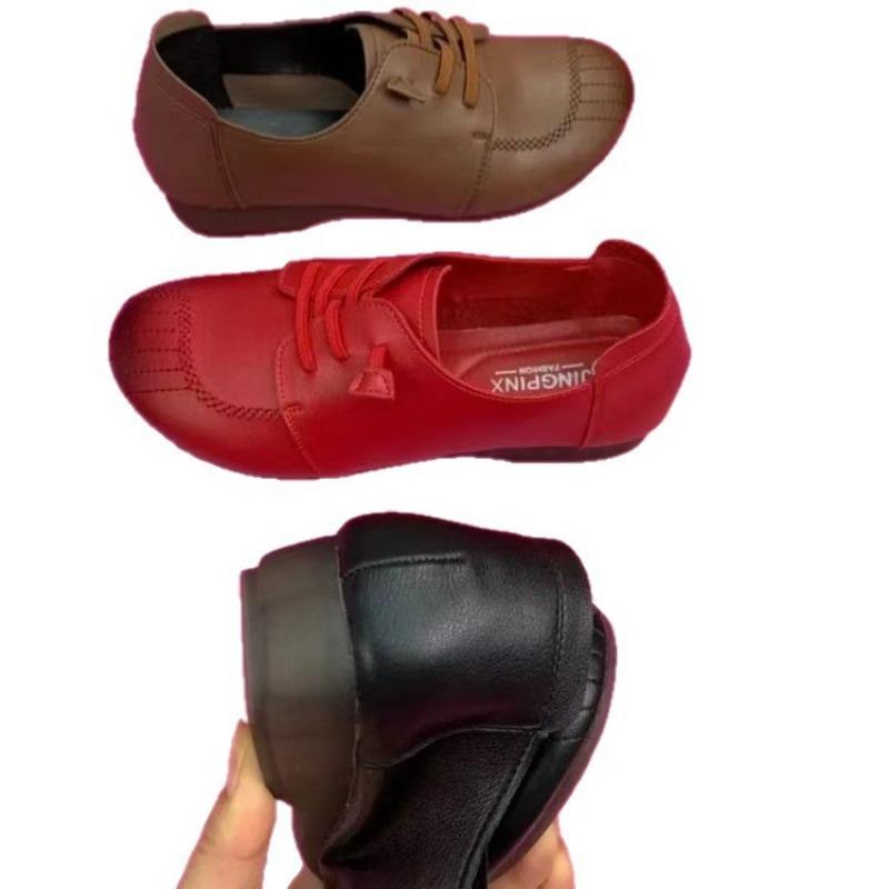Single shoes women's autumn new soft leather thick heel fashionable and comfortable versatile lightweight round head women's shoes