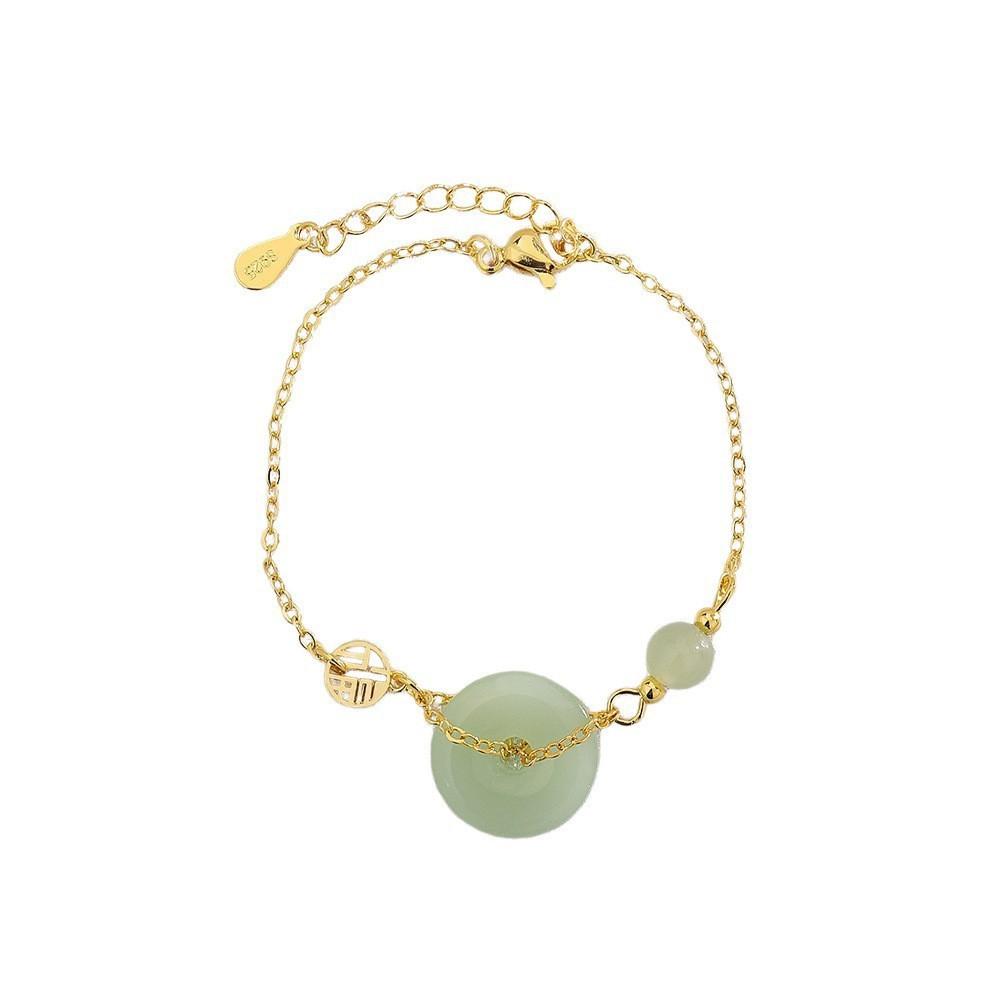 Fu Brand Hetian Jade Bracelet Women'S Guochao Simple Niche Design Jewelry New Gift Safety Bracelet