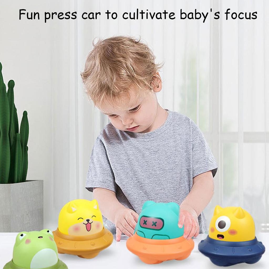 Pressing The Space Flying Saucer Pressing The Inertia Sliding Cute Cartoon Toy,can Be Used As A Gift Forparent-child Interaction