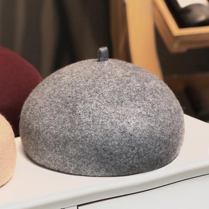 Béret en laine pour femmes, solide et chaud, bérets français, fascinateur, chapeau en feutre pour femmes, vente en gros, casquettes d'hiver