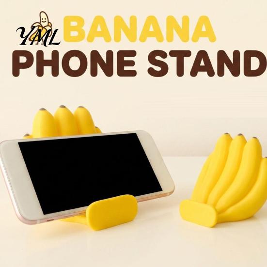 Cute Banana Gadget for Desk Phone Stand, Fun Desktop Holder, 3D Printed Innovative Birthday Gift Coworkers Creative Ornament, Stress Relief
