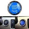 Protective Engine Start Stop Button Cover with Blue Carbon Trim Rings Kit for E90 E92 E93 320i Z4 E89 Car Accessories