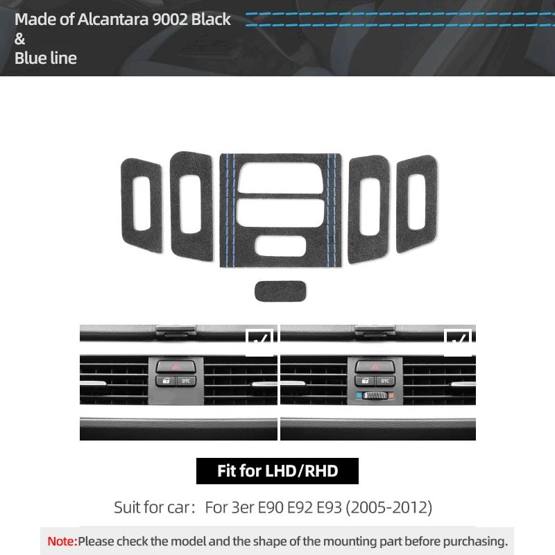 For BMW E92 E90 E93 Dashboard Panel Air Vent Outlet Trim Frame Made of Alcantara Stickers Car Interior Styling Auto Accessories