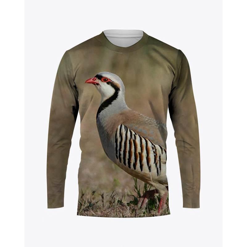 3D Print T Shirt Mens Camouflage Hunting Animals Quail O-Neck T-shirt Casual Long Sleeve Oversized Pullover Fashion Men Clothing