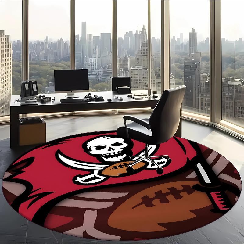 Tampa Bay Buccaneers (1) Round Office Rug Decorative Floor Rug for Office Bedroom Living Room and Home Space