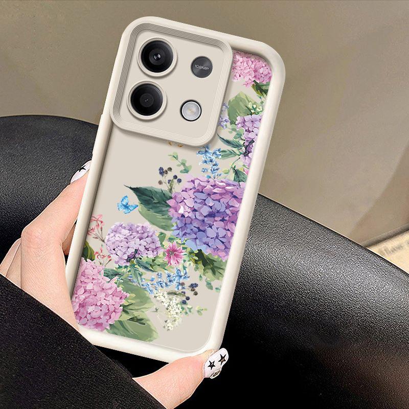Fashion Flower Pattern Phone Cover For Xiaomi Redmi Note 13 12 4G 11 10 Pro Max 13T 11T Poco F6 X6 X5 Pro Floral Matte Shockproof Soft Silicone Cover