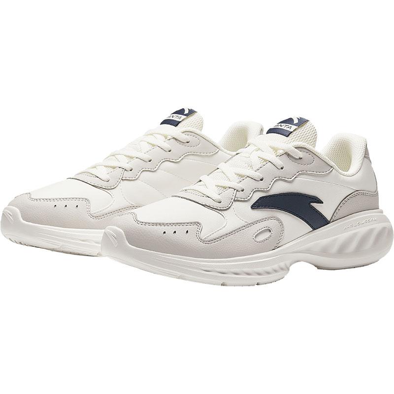 Anta Nebula Fabric Abrasion Resistant Breathable Low top Casual Running Shoes Men's White Gray Sneakers 912445571-8