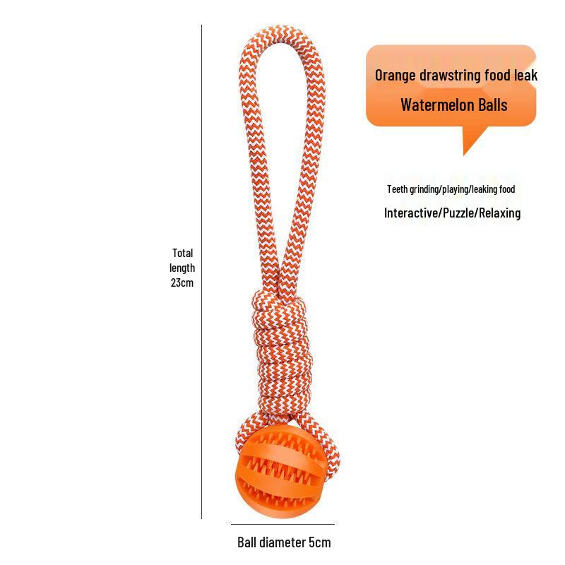 Pet Interactive Cotton Rope Teething Ball with Double Pull Knot for Dogs