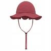 Women's Muslin Hat with Wide Brim Cherry Red S