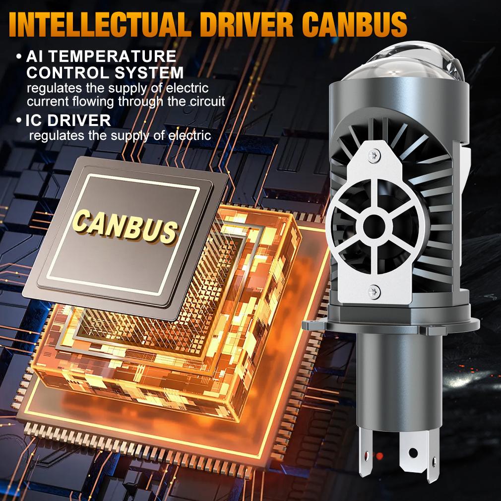 2 ks H4 LED žárovky do světlometů s duální projektorovou čočkou 40000LM 100W CANBUS Turbo Auto Lampa H4 Led Motocyklový Dálkový Potkávací Světlomet 12V 24V 6500K LHD RHD