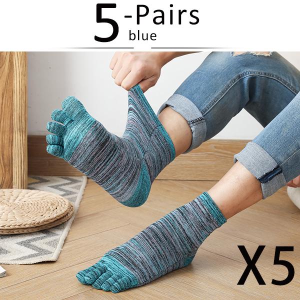 5 Pairs Cotton Happy Socks With Toes Colorful Young, Casual, Fashion Soft Elastic Five Finger Socks Street Fashion Sokken