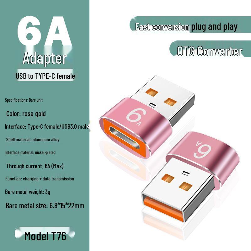USB To Type-C Female Adapter: Fast Charging, Audio, Data, OTG Converter for Cars and Computers