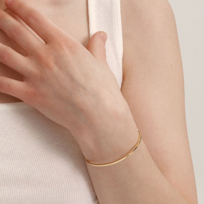 Brățară bangle LUNNE Argint 925 Margine Plată #LSB21