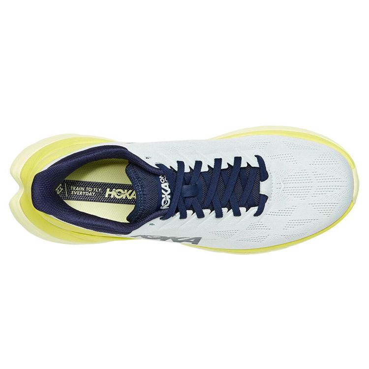HOKA Mach 4 Blue Flower Citrus Men Sneakers White 1113528-BFCT