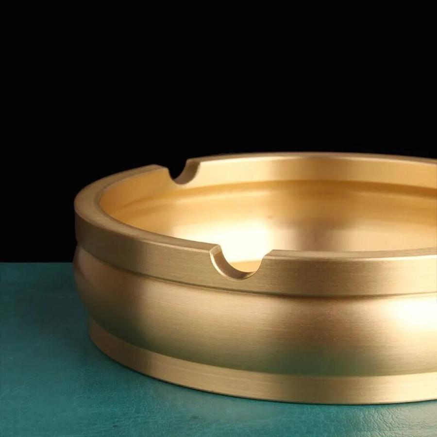 Brass Ashtray – 3.5in Durable Polished Gold Finish, Elegant Anti-Rust Design for Home, Office, or Gift