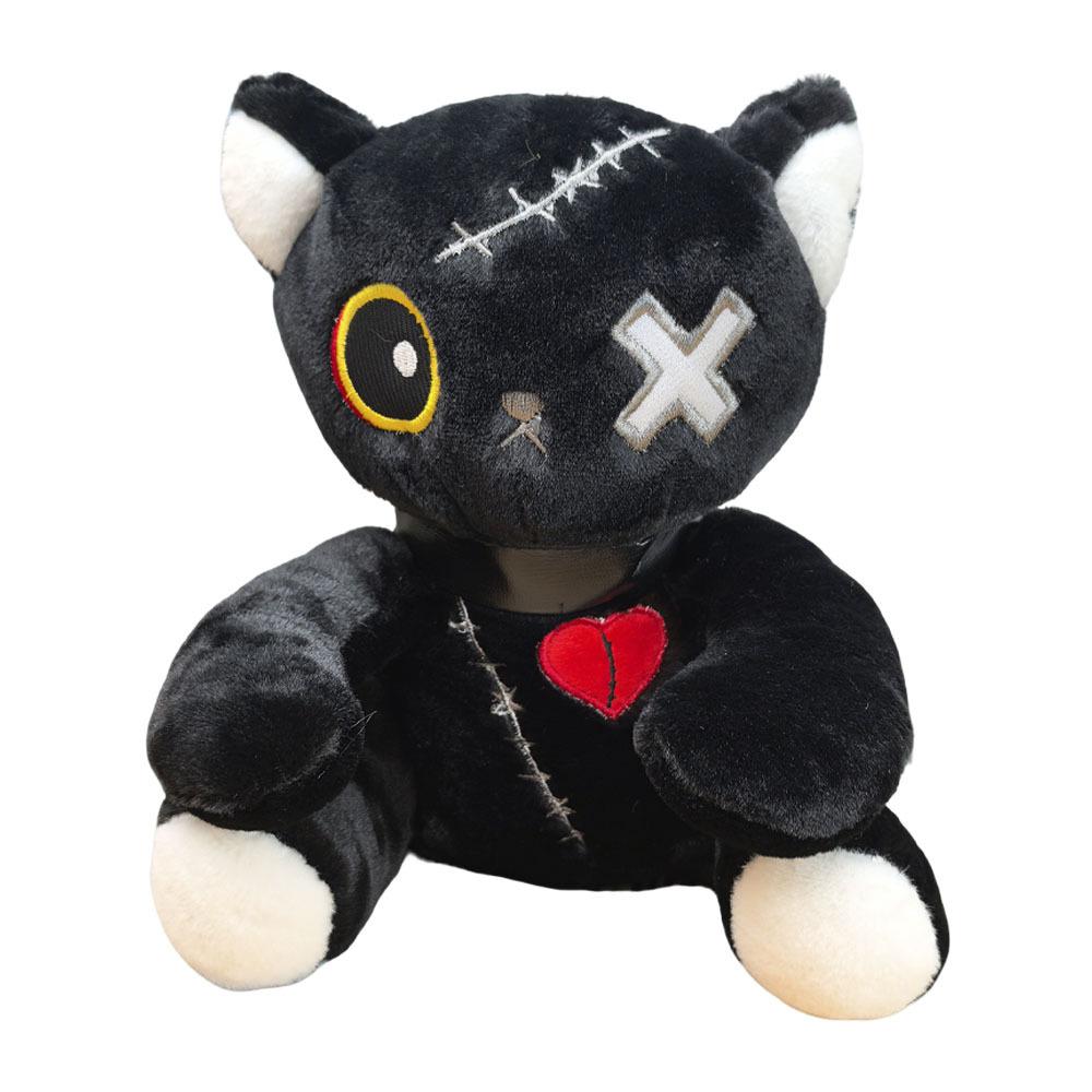 Gotischer Darkpunk Stil Dunkles Thema Stimmung Katze Plüschtier Weiches Kissen Cartoon Kätzchen Kuscheltier Halloween Geschenke