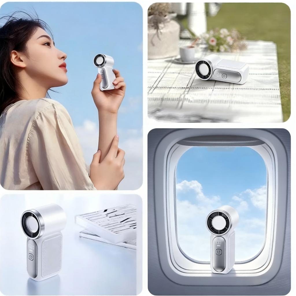 2026 New Model High-Speed Mini Handheld Fan 100-Speed Turbo Blower USB Rechargeable Long-Lasting Portable Outdoor Cooling Fan