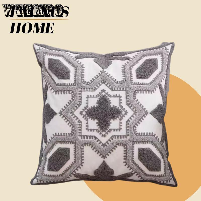 WTEMPO Green Leaf Sunflower Living Room Sofa Embroidery Cushion Throw Pillowcase