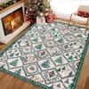 Merry Christmas Area Rug Santa Claus Gift Box Large Printed Carpet Festive Home Decor Stars Snow Pattern Floor Mat Room