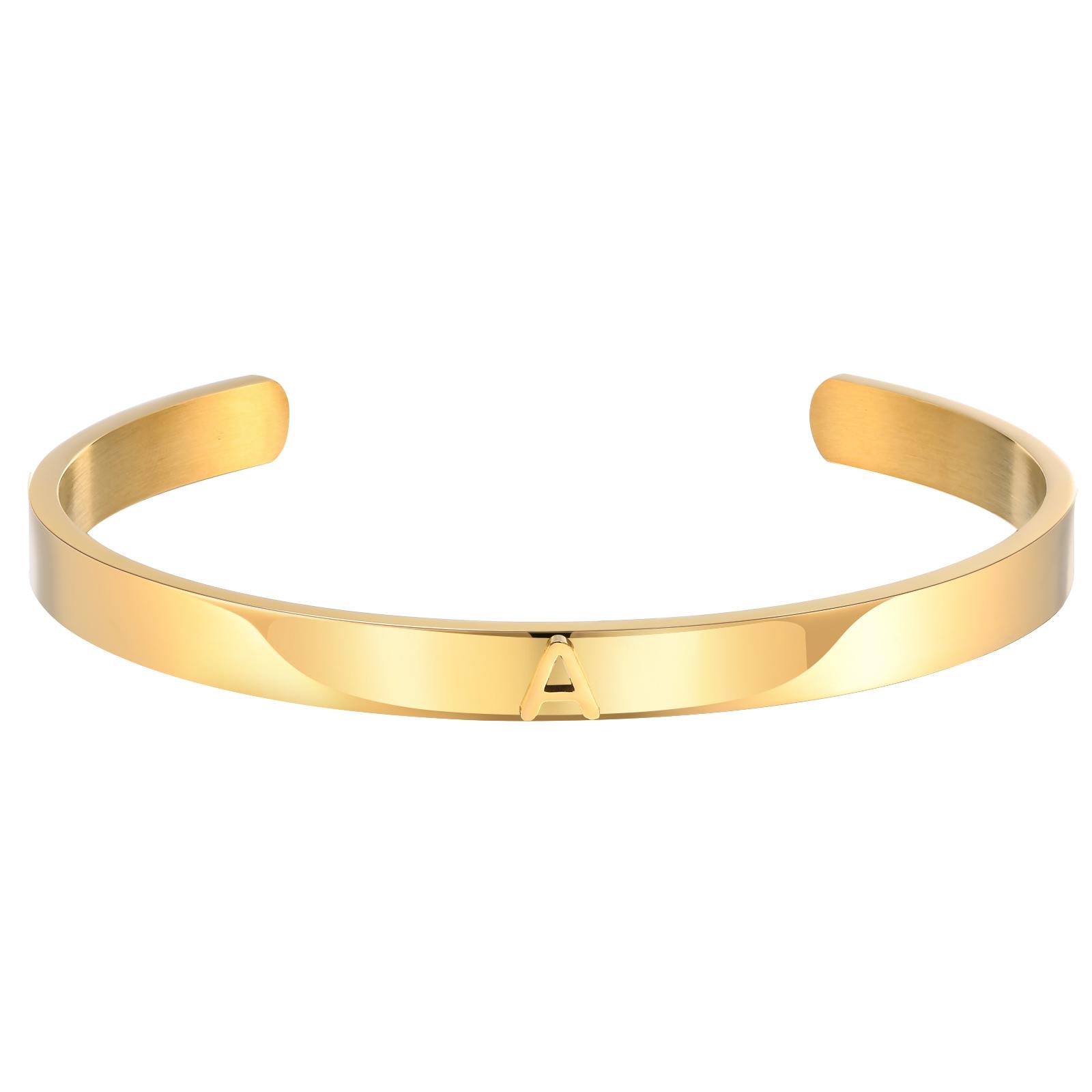 

Trendy Cuff Bracelet for Women Girls,Stainless Steel 26 Letters A-Z Open Bracelets, Fashion Jewelry Gifts