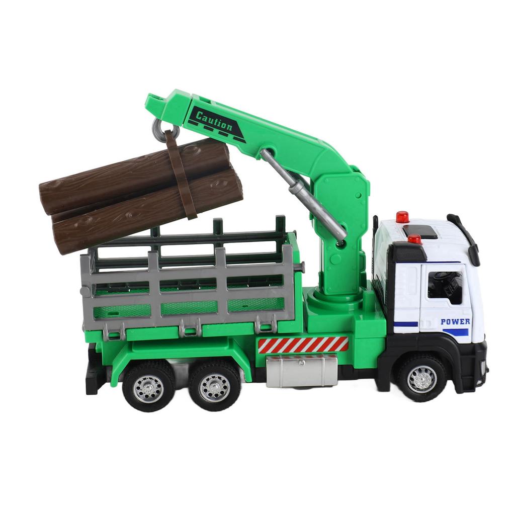 Logging Truck Toy 1:32 Log Vehicle Model with Light Music Effect for 6 Years Old Above Green