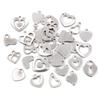 50pcs/lot No Fade Charms 316 Stainless Steel Hollow Lovely Heart Charms Handmade Craft Pendant Jewelry making,DIY for Necklace
