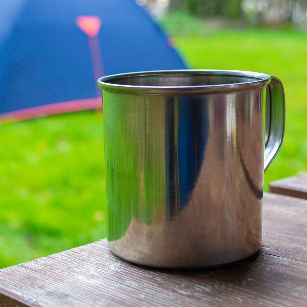 Kubek Stalowy Metalowy Garnuszek Turystyczny Piknikowy Wędkarski 600 ml