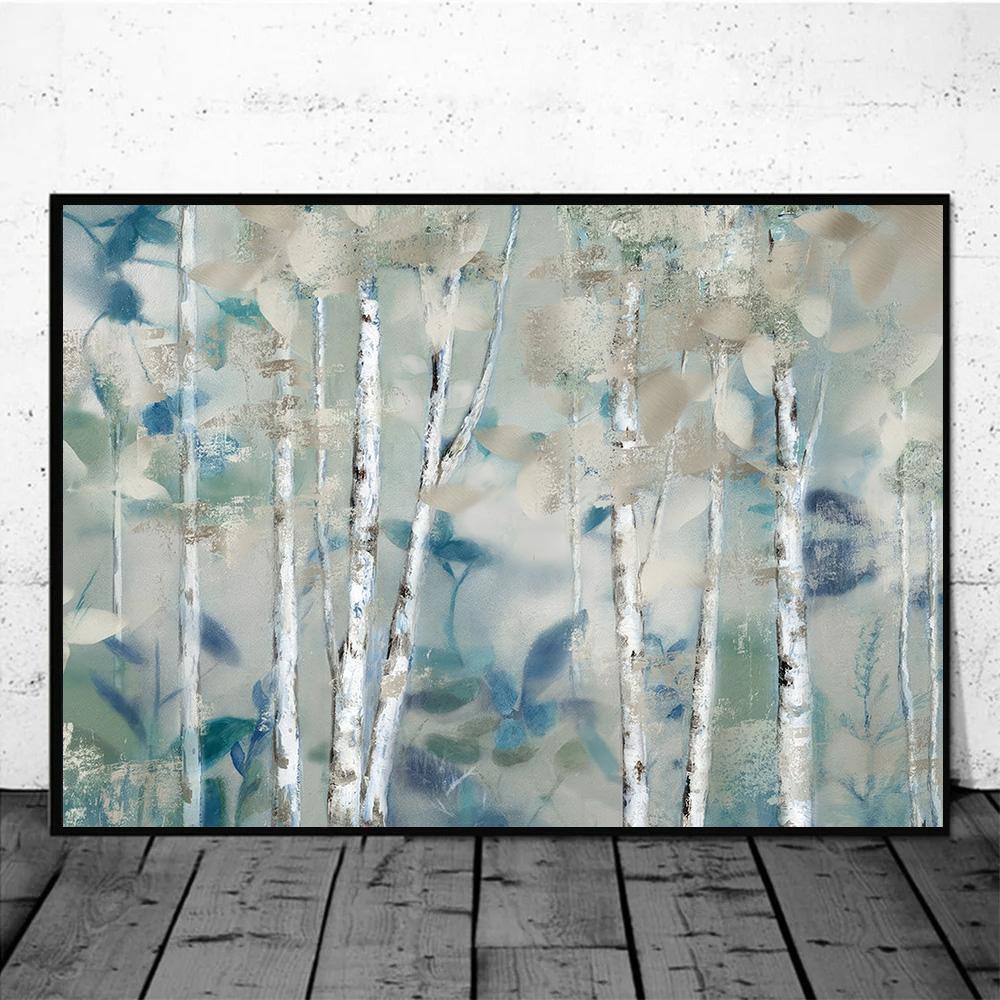 Abstract Tree Wall Art Canvas Painting Forest Posters and Prints Wall Pictures for Living Room Home Decor
