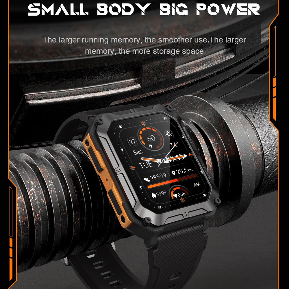 C20 PRO Smartwatch Mannen Bluetooth Bellen Buitensporten 1,83 inch Groot Scherm Spraakassistent Fitness C20Pro Smartwatch