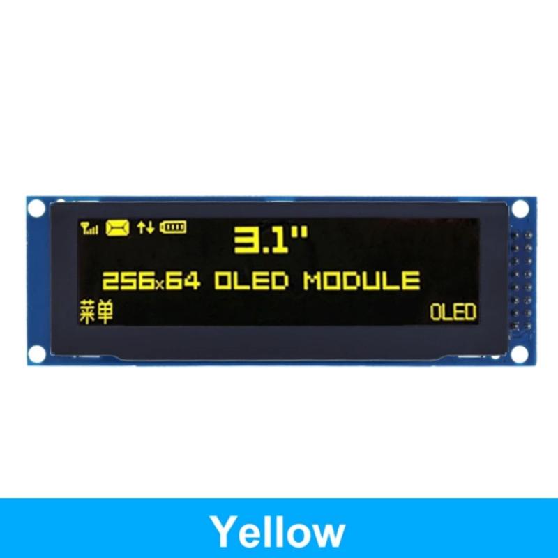 3.12 Inch Oled Display Module Ssd1322 256X64 For Arduino Stm32 Spi I2C Interface With Pre-Soldered Pin Header
