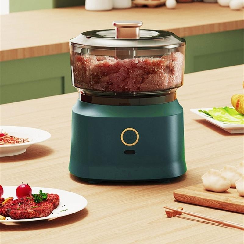 Abnehmbarer Knoblauchpresse Lebensmittelhacker USB-Aufladung Fleischwolf Gemüseschneider Küchenwerkzeug Leistungsstark und Praktisch