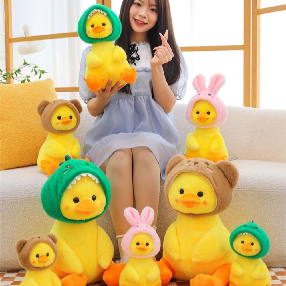 PP Cotton Bear Hood Duck Appease Doll Ornament Rabbit Hood Duck Stuffed Doll  Sofa Decor