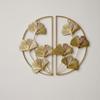 2pcs Iron Ginkgo Leaf Wall Decor Golden Iron Wall Art Golden Leaf Ornament  Bedroom
