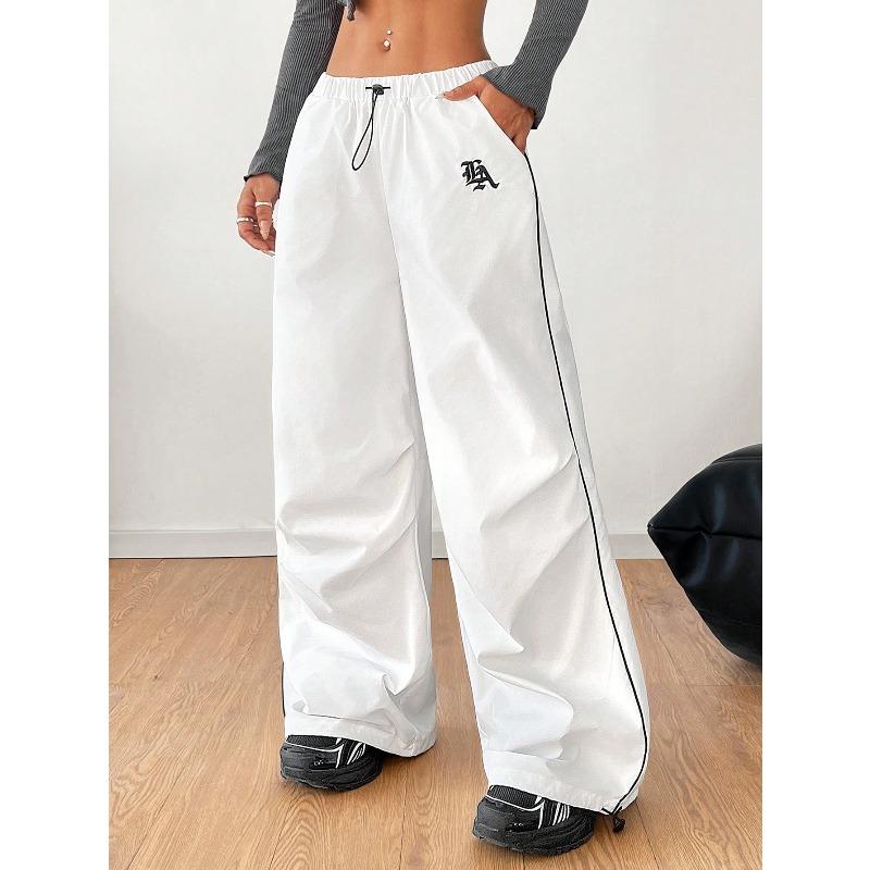 VEZFAA Damenmode, lässig, einfarbig, bedruckt, hohe Taille, Hosen, Hosen und Caprihosen