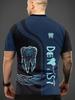 Geometric Tooth Design Men's Round Neck T-Shirt – 3D Dental Art Print, Casual Summer Wear for Outdoor Activities & Fitness, Breathable Comfort Fit,