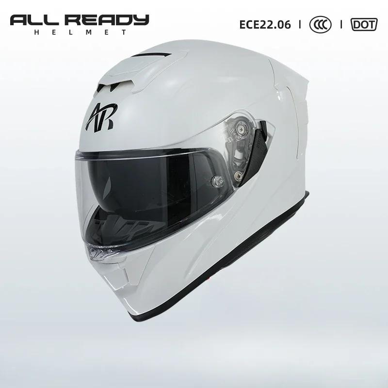 AR Motorcycle Helmet Men Double Lens Full Face Capacete DOT ECE Certification Professional Track Racing Casco For Duakdi For BMW