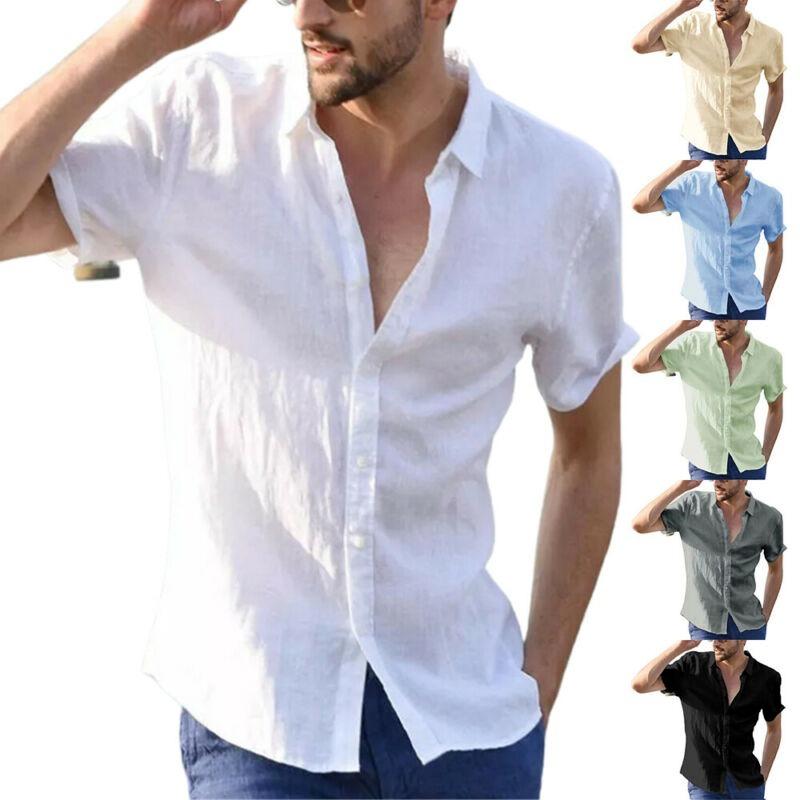 Buy Men Shirts Summer Short Sleeve Button-Down Shirt Mens Holiday Beach ...